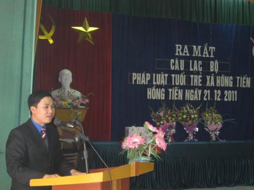 Ra mắt câu lạc bộ “Pháp luật tuổi trẻ” xã Hồng Tiến - Khoái Châu.
