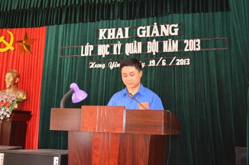 Tỉnh Đoàn - Bộ Chỉ huy quân sự:  Khai giảng Lớp học kỳ quân đội năm 2013