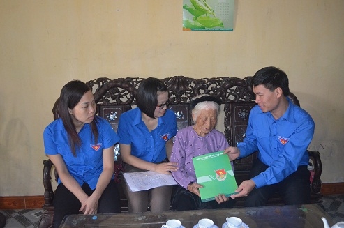 Tỉnh Đoàn tặng quà các gia đình chính sách