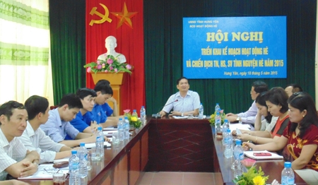 Hưng Yên: Triển khai hoạt động hè và chiến dịch thanh niên, học sinh, sinh viên tình nguyện