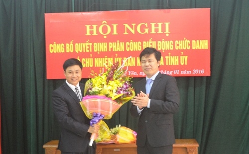 Tỉnh ủy công bố Quyết định phân công Tỉnh ủy viên, Bí thư tỉnh Đoàn Nguyễn Văn Đoàn chuyển tới Cơ quan Ủy ban kiểm tra Tỉnh ủy  giữ chức Phó Chủ nhiệm Ủy ban kiểm tra Tỉnh ủy