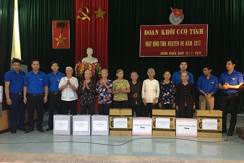 Đoàn khối các cơ quan tỉnh tổ chức khám bệnh, cấp phát thuốc miễn phí và tặng quà gia đình chính sách
