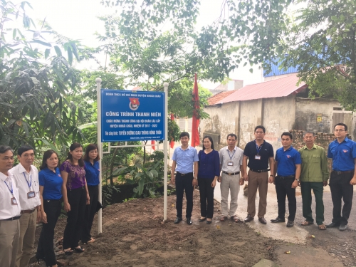 Huyện đoàn Khoái Châu khánh thành công trình thanh niên “Đường giao thông nông thôn” trị giá 120 triệu đồng