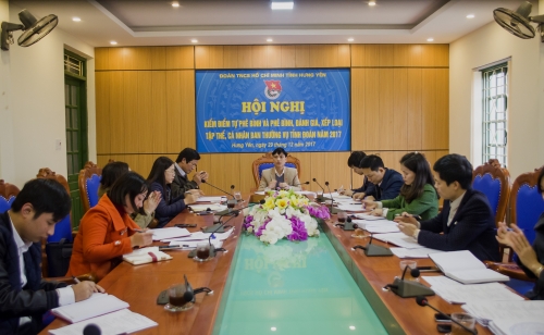 Ban Thường vụ Tỉnh đoàn kiểm điểm, tự phê bình,  đánh giá phân loại tập thể, cá nhân năm 2017