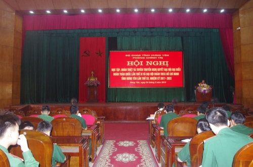 Bộ Chỉ huy Quân sự tỉnh tổ chức học tập, quán triệt và tuyên truyền Nghị quyết Đại hội Đoàn các cấp.