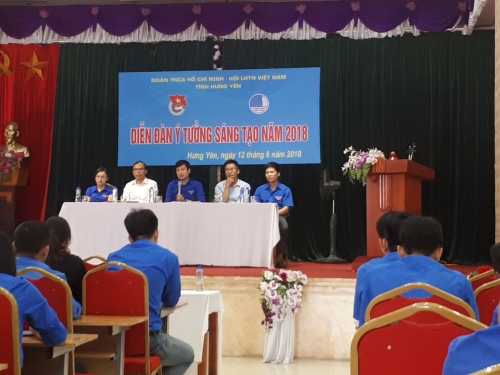 Ban Thường vụ Tỉnh đoàn, Hội Liên hiệp thanh niên Việt Nam tỉnh Hưng Yên tổ chức Chương trình “Ngày hội ý tưởng, sáng kiến năm 2018”  và “Diễn đàn ý tưởng sáng tạo” năm 2018
